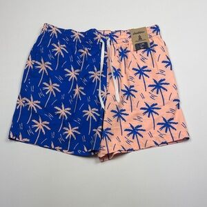 Chubbies Blue and Pink Palm Swim Trunks size XL NWT
